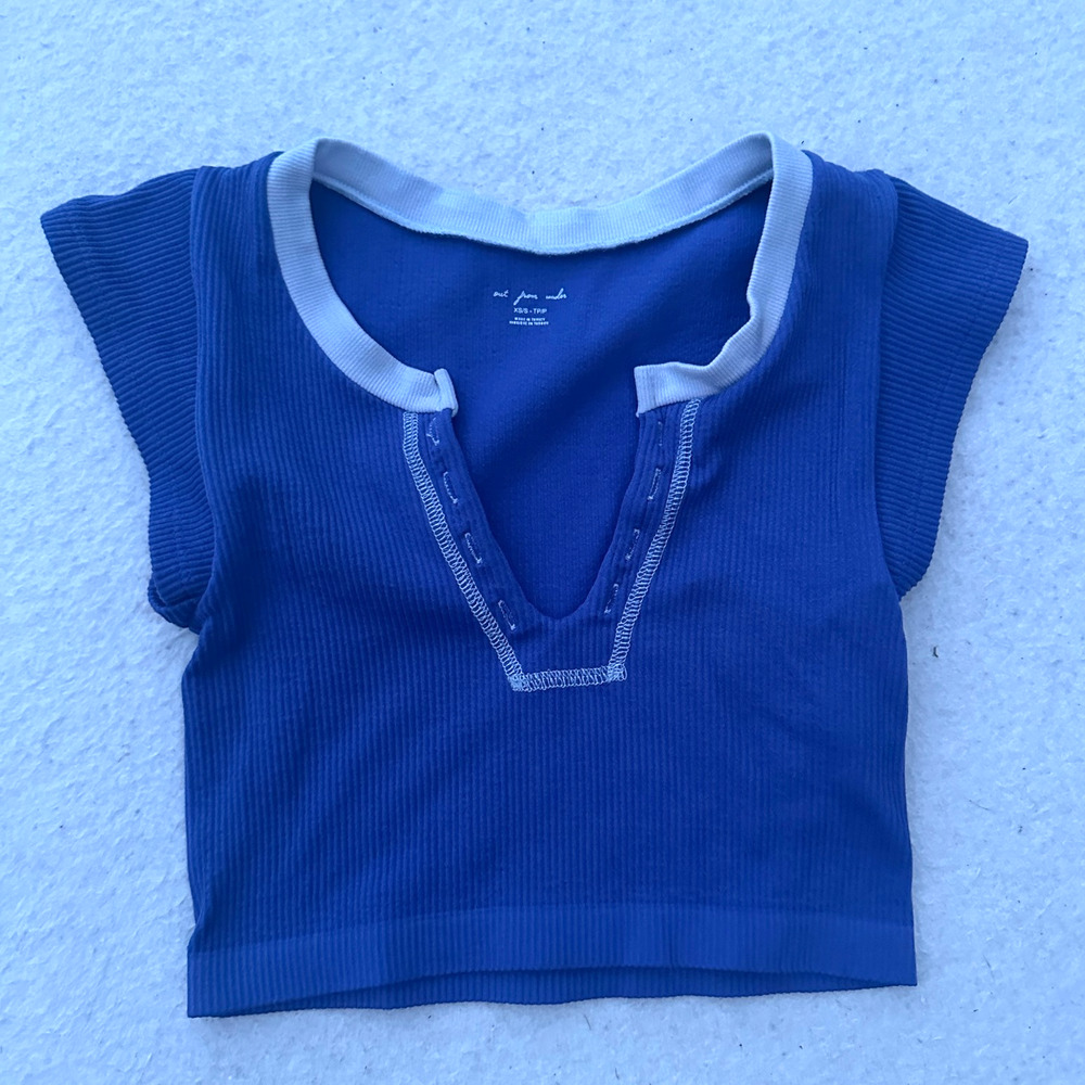 Urban Outfitters Out From Under Go For Gold Crop Top Women's XS/S Blue White